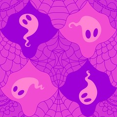 Halloween ghost seamless cartoon pattern for wrapping paper and fabrics