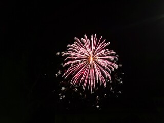 Fireworks​ on​ the​ dark ​sky​ background