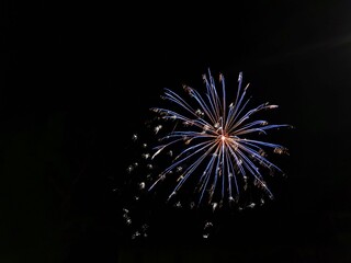 Fireworks​ on​ the​ dark ​sky​ background