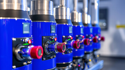 sustainable power station detail shot, technical features visible