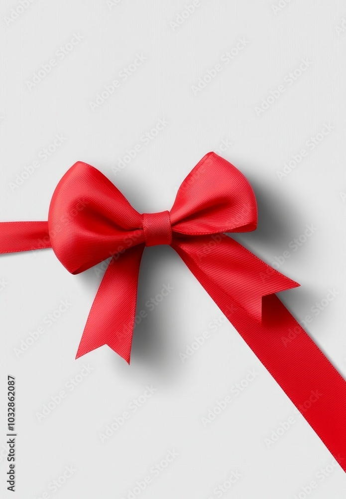 Poster a realistic gift wrapping design with shiny red ribbons and bows isolated on a transparent backgroun