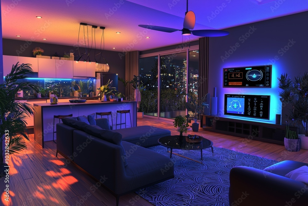 Poster the concept of smart home and automation was created with stock technology for this modern-looking h