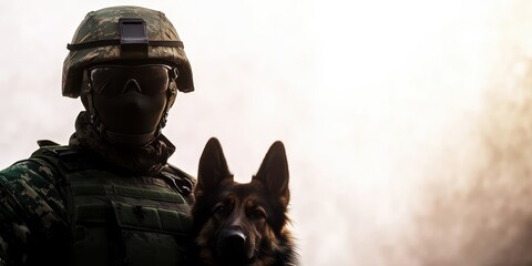 A soldier stands confidently beside a loyal canine k9 companion, showcasing the bond between military personnel and working dogs.
