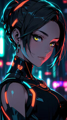 girl with headphones and music