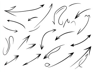 Minimalist Freehand Arrows: Sharp Angles & Smooth Curves for Dynamic Navigation - Perfect as a Poster for Sports Interiors and Creative Spaces