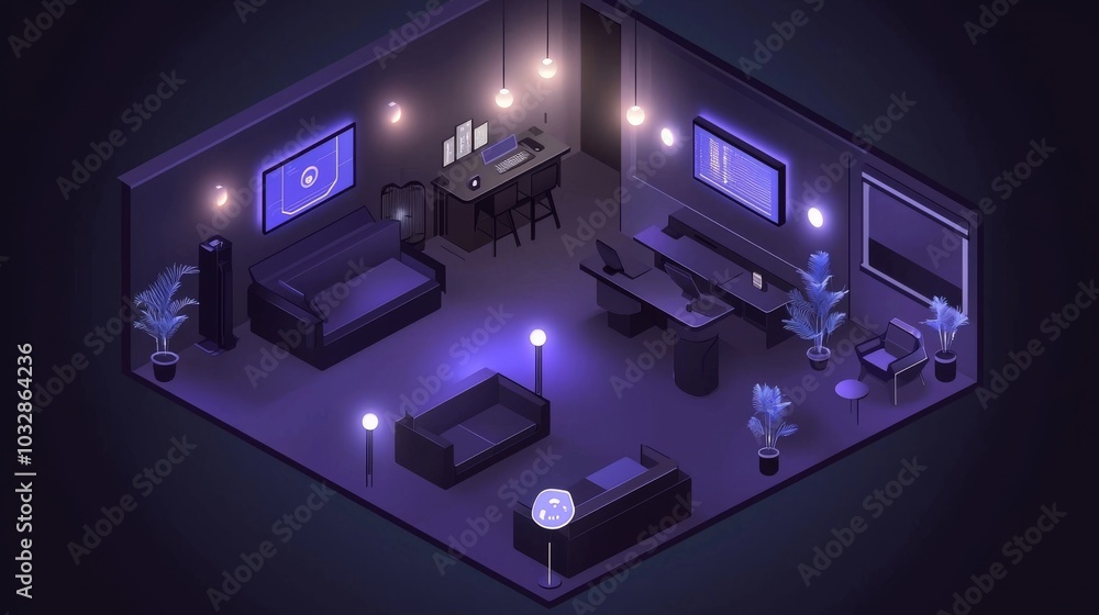 Aufkleber intelligent ai smart home interiors with augmented reality interfaces, integrated with iot for autom