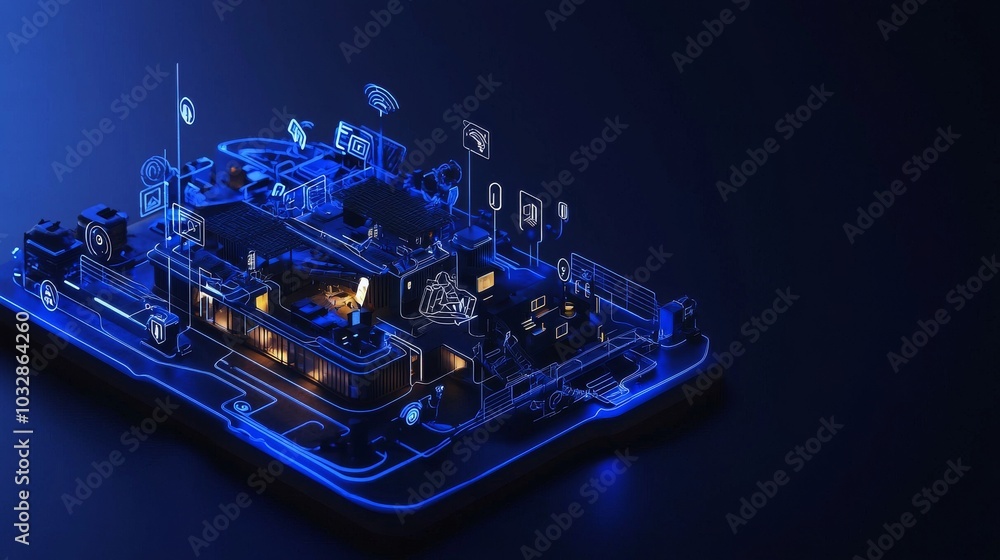 Aufkleber the interior of a futuristic ai smart home features augmented reality interfaces that are fully inte