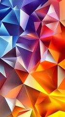 Obraz premium 1. A vibrant 3D triangle background with a gradient of warm colors blending into cool shades