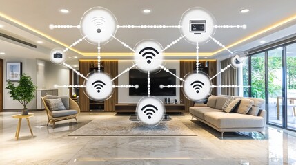 A smart home with integrated AI controlling all appliances and generative AI