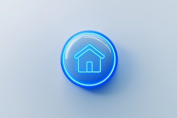 An icon with a futuristic neon effect perfect for use in technology, home automation, and user interface design.