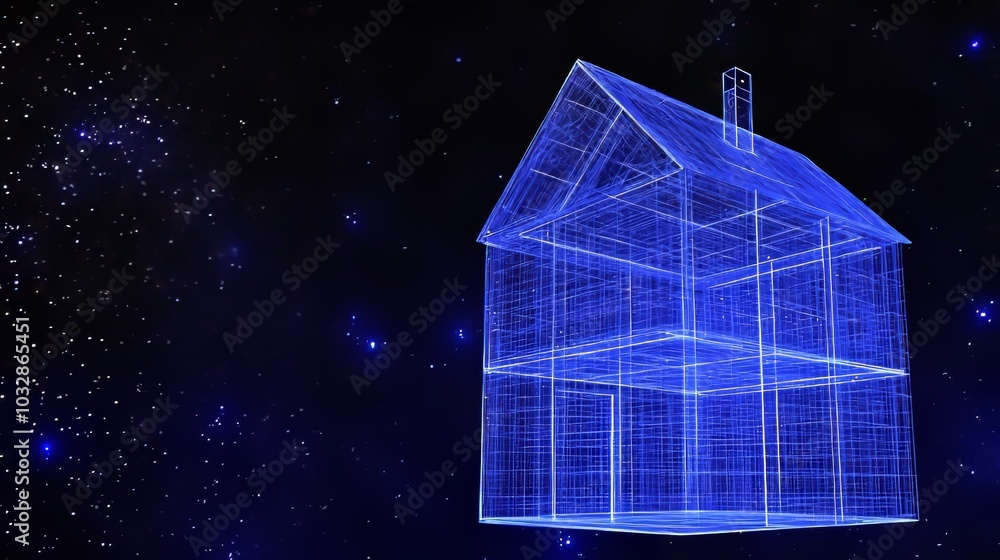 Poster smart house concept with cutting-edge digital connectivity and high-tech infrastructure with advance