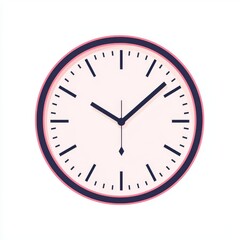 An illustration of time management, simple modern design, in five minutes twelve, red period, and time is money