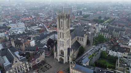 drone photo belgium church europe