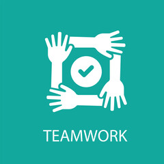 Teamwork icon business concept team work logo vector image