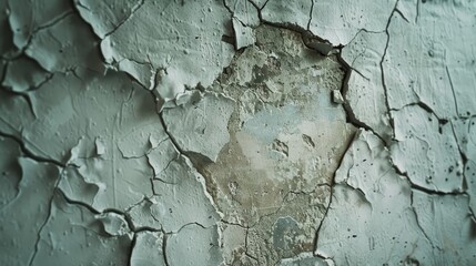 Obraz premium Close-up of cracked plaster on an old wall