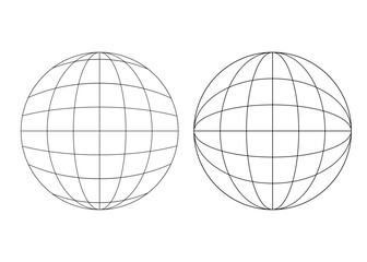 globe latitude longitude line isolated on white background. vector illustration.