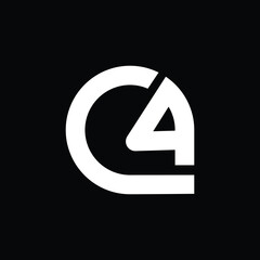 C4, 4C initial based letter logo design template vector.