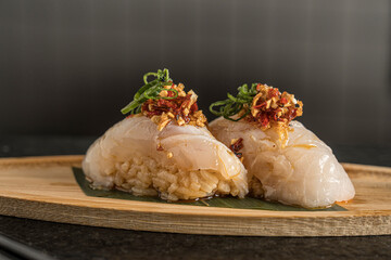 sushi pieces ready to eat excellent salmon