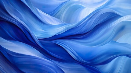 Obraz premium Abstract blue waves, flowing dynamically across the scene.