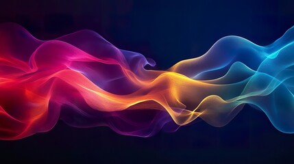 Abstract colorful waves on a dark background