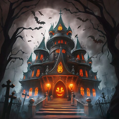 design Happy Halloween, Candies in the shape of pumpkins for Halloween, Generated with AI