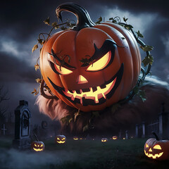 design Happy Halloween, Candies in the shape of pumpkins for Halloween, Generated with AI