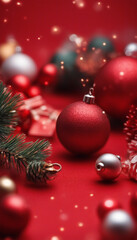 Red Christmas background. Wallpaper for smartphone screen