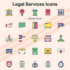 Icons representing legal services and law firms.