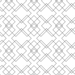 Abstract geometric pattern with squares, stripes, lines. Seamless vector background. White and black ornament. Modern graphic design.
