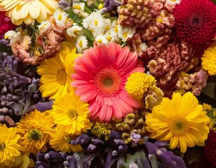 various kinds of flowers arranged beautifully, representing the concept of optimism.generative ai