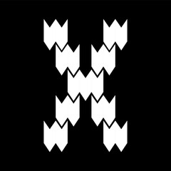 Fototapeta premium The X letter design looks furry and jagged. Suitable for sporty lovers, gamers, or t-shirt designs, hoodies, mugs, hats, and so on.