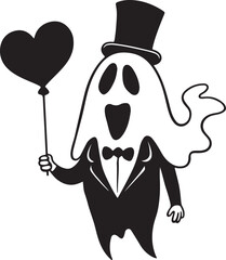  valentines day vector ghost illustration