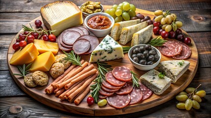 sausage and vegetables charcuterie board