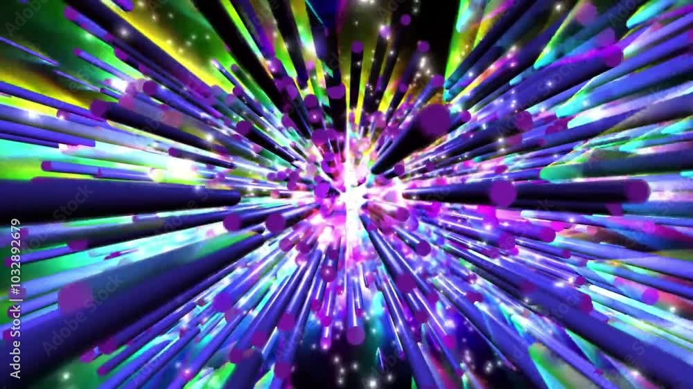 Wall mural abstract colorful background with glowing lines and dots, creating a sense of movement and energy.