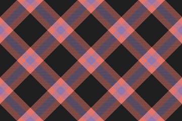 Tartan plaid background, diagonal check seamless pattern. Vector fabric texture for textile print, wrapping paper, gift card, wallpaper.