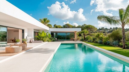 Fototapeta premium modern luxury villa with pool