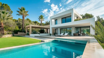 Fototapeta premium modern luxury villa with pool