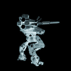 combat machine is scanning