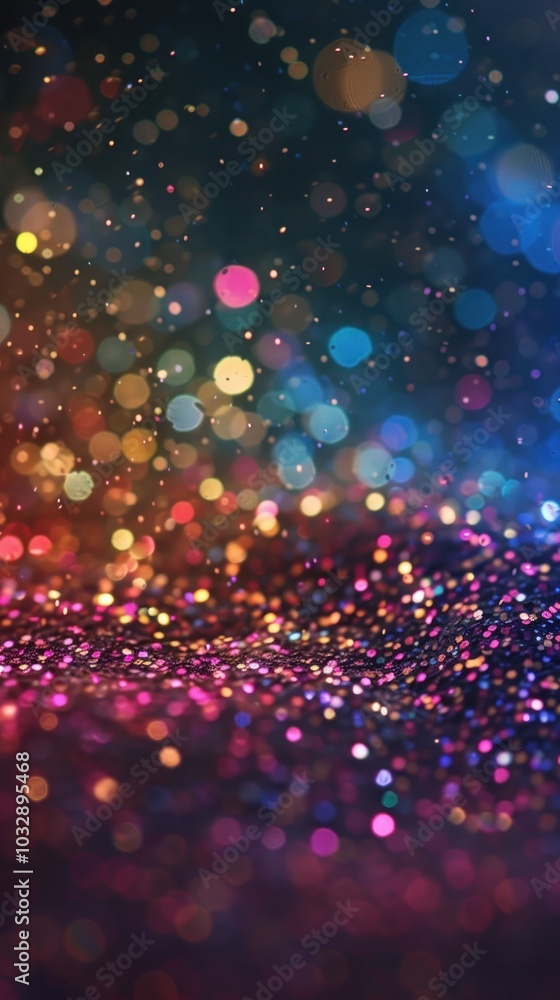 Aufkleber this abstract background showcases a mix of glitter and bokeh effects with a spectrum of vibrant col