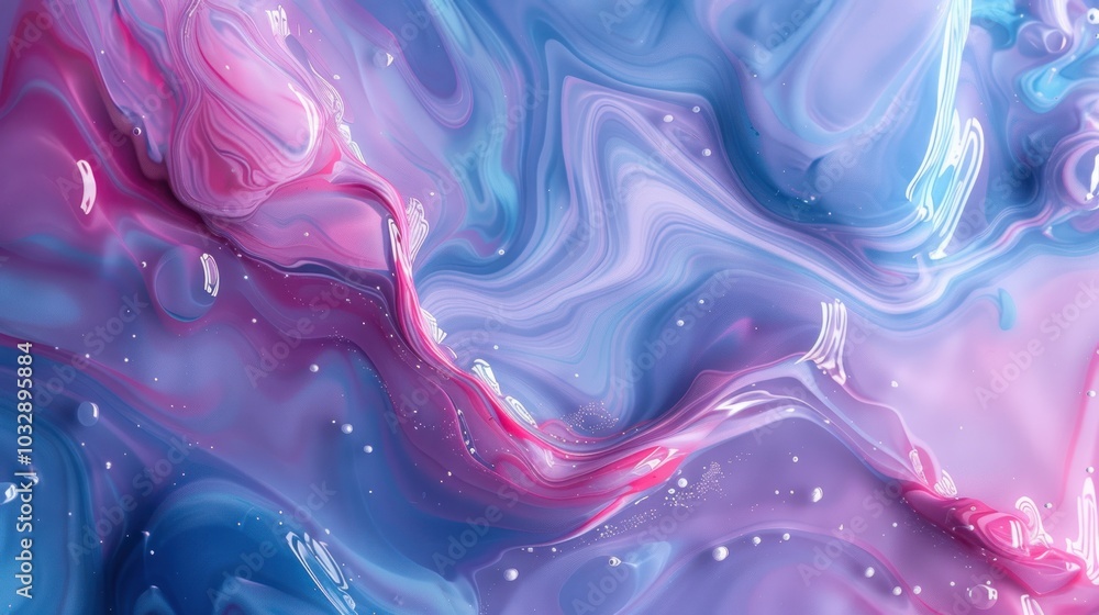 Aufkleber this abstract background features gentle liquid flows in shades of pink and blue creating a serene a