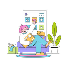 Woman Selects Items To Purchase On The App