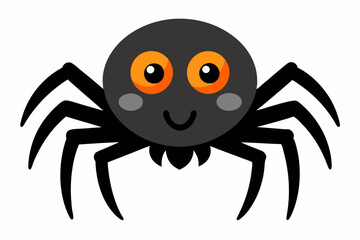 Cute spider. Vector halloween illustration with white background