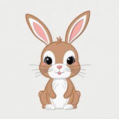 Obraz premium cute rabbit on white background, applique for kids t-shirts