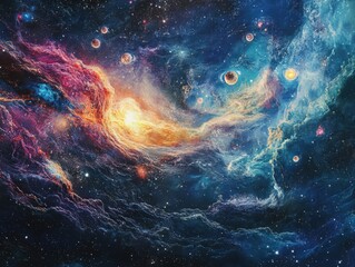 Astronomy backdrop featuring cosmic elements and space visuals