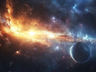 Astronomy backdrop featuring cosmic elements and space visuals