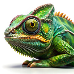 Fototapeta premium Chameleon on White Background. 