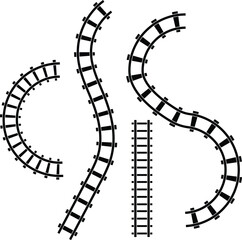Railway line Track, Line Icon Illustration