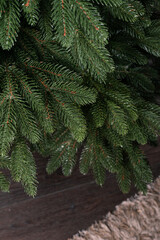 macro artificial Festive Christmas tree close-up