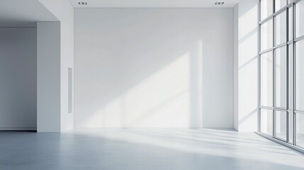 Fototapeta premium empty studio interior, white floor with concrete floor.