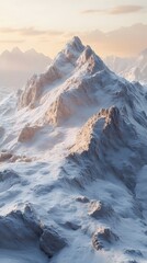 61. A rugged 3D triangle mountain landscape, showcasing rocky textures and deep valleys